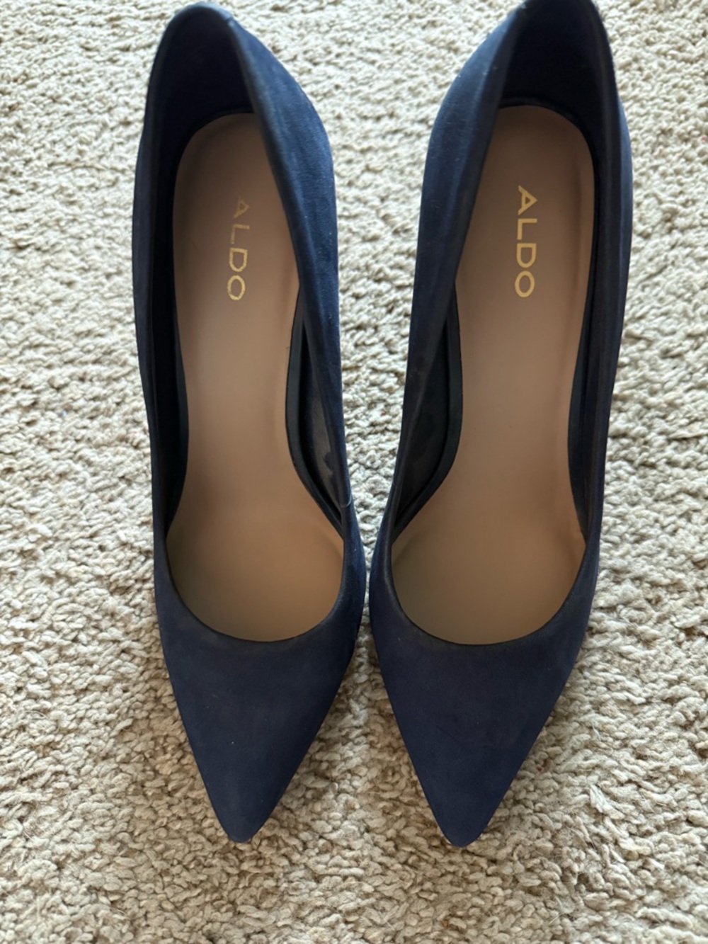 ALDO Navy Pointed-Toe Suede Pumps